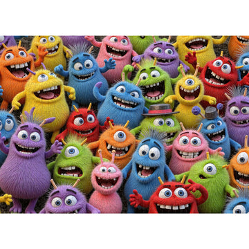 Sutinban Colorful Monster 1000 Piece Puzzle for mature-themeds Funny Prank Unique Halloween Jigsaw Puzzles for Kids & mature-themeds & Teens Coolest mature-themed Puzzle 1000 Pieces Home Decor Great Gift for Family&Friend