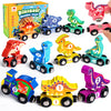 Wooden Dinosaur Train Set, Magnetic Dinosaur Toys And Number Train For Toddlers, Educational Montessori Toy For Counting And Mot