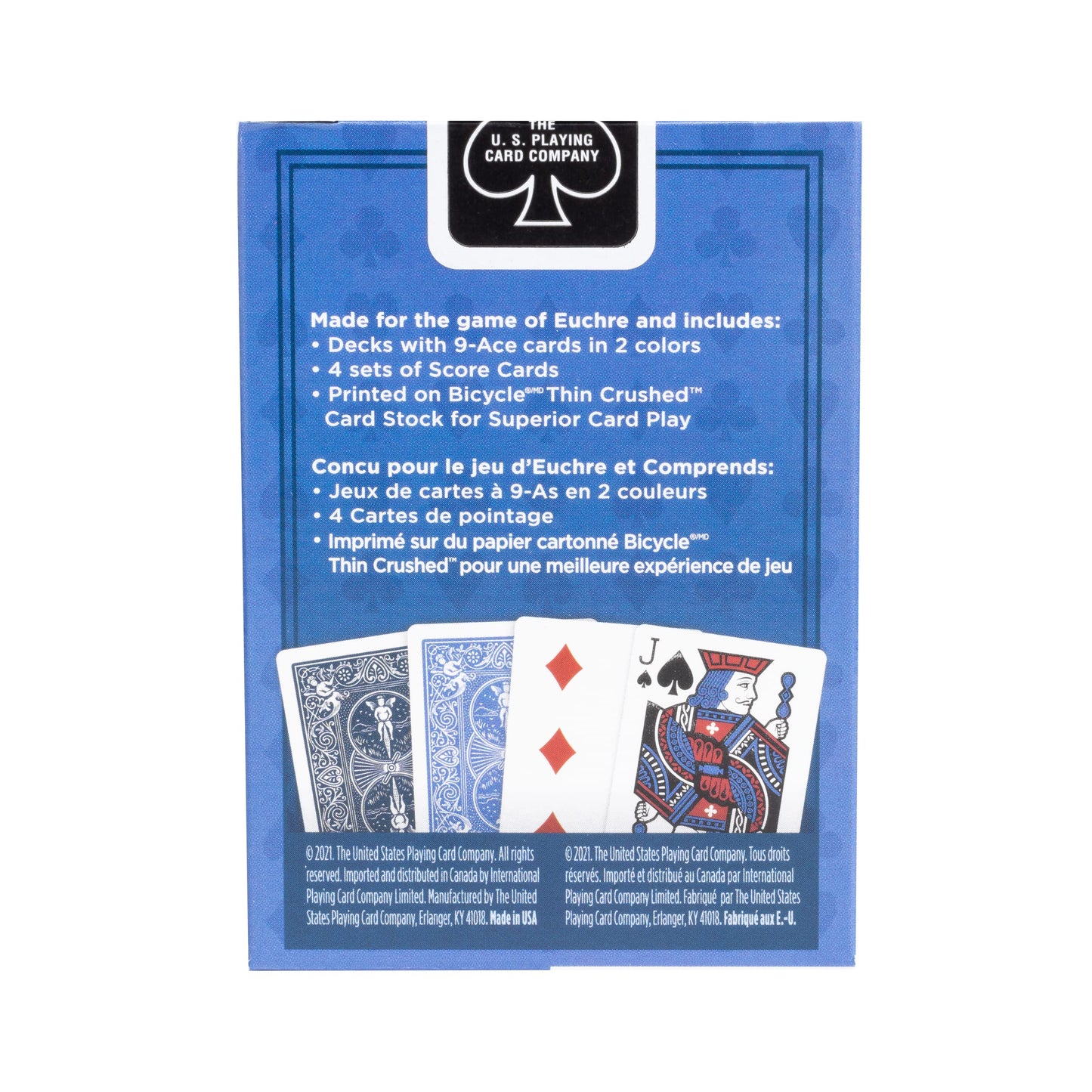 Bicycle Euchre Playing Card Deck - 9 Through Ace - Double Deck, Blue