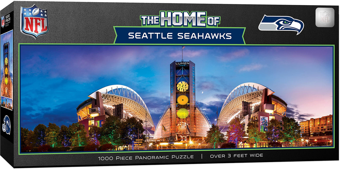 MasterPieces 1000 Piece Jigsaw Puzzle - NFL Seattle Seahawks Stadium View Panoramic - 13x39 - mature-themed Puzzle - Washington NFL