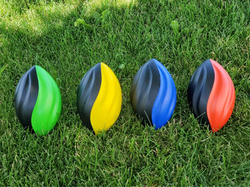 Lmc Products 7' Spiral Mini Football For Kids 4 Pack - Kids Football - Foam Footballs For Kids - Soft, Small Footballs For Kids (Red, Yellow, Blue And Green)