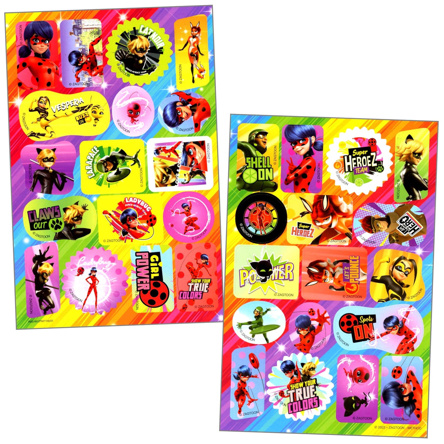 Miraculous Ladybug and Cat Noir - Activity Bundle - Miraculous Ladybug Stickers, Coloring Book, 2-Sided Door Hanger