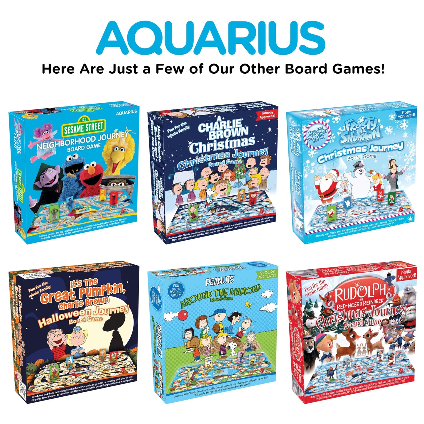 AQUARIUS Rudolph Board Game - Fun Family Christmas Gift for Kids & Adults - Red - Model 97001 - Officially Licensed Merchandise