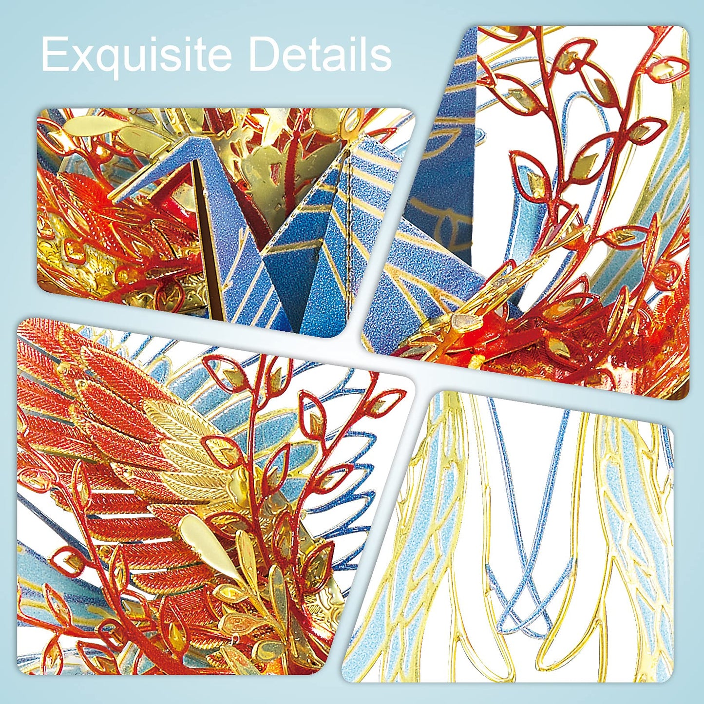 Piececool 3D Metal Puzzles, Wish Cranes-Love Amulet Metal Model Kits, Brain Teaser Diy 3D Metal Cranes Building Kits For Adults, Challenge Puzzles Toys Gifts For Christmas Valentine'S Day, 34 Pcs