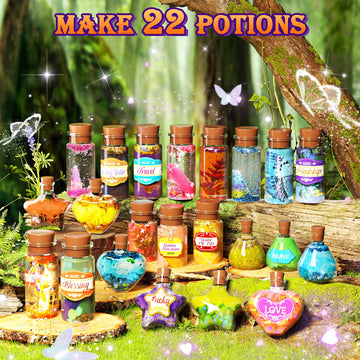 Gorispi Magic Potion Kit For Girls - Fairy Potions Kit 22 Potions Magic Mix Kit For Kids 6 7 8 9 10 12+ Years Mystery Potion Mak