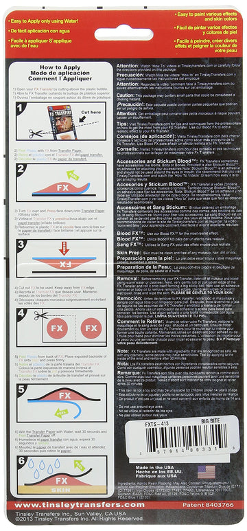 Tinsley Transfers Big Bite, Flesh/Multi, One Size