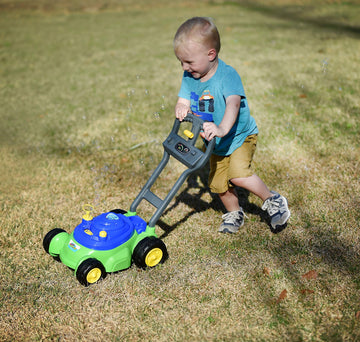 Maxx Bubbles Bubble-N-Go Toy Mower, Large Red Plastic with Refill Solution, Model 101719