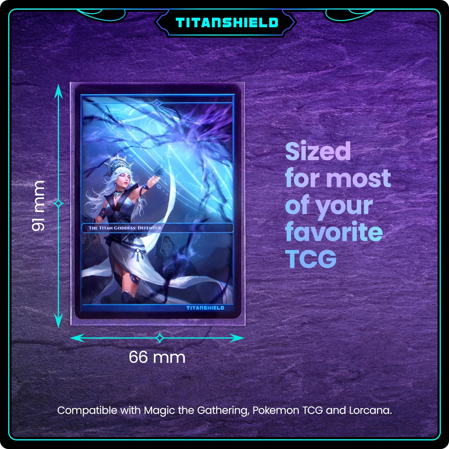 Titanshield Premium Clear Card Sleeves Compatible With Standard Sized Board Games, Mtg Magic The Gathering, Pokemon, Lorcana And Trading Cards 2.5' X 3.5' 66X91Mm (150 Sleeves)