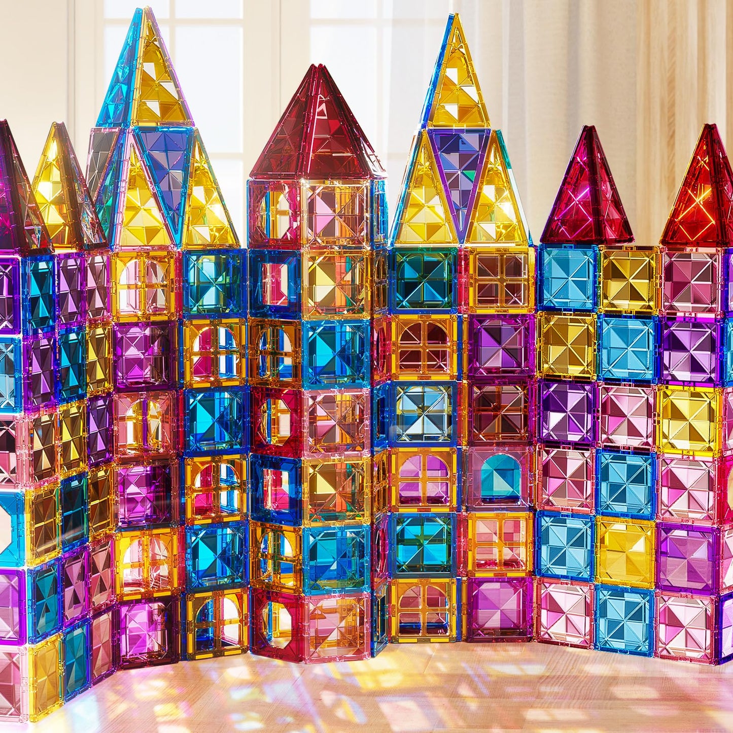 Lilybuds Magnetic Tiles For Kids Toddlers Ages 3-5 4-8 8-10, Magnetic Building Blocks For Kids Ages 4-8 8-12, Educational Magnet