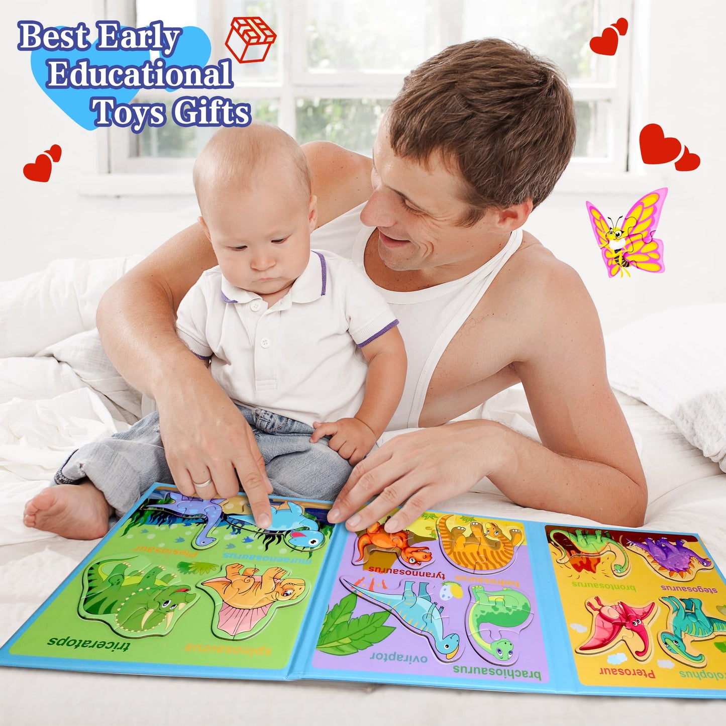 Magnetic Puzzles For Kids Ages 1-3, Travel Toddler Puzzles Ages 2-4 Year, Dinosaur Activities Toy For Boys & Girls 3-5 Yo - Lear