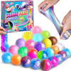 Big 25 Variety Slime Balls Party Favors For Kids, Funkidz 5.5Cm Ball Size Bulk Premade Slime Pack Toys For Boys Girls 6-12 With Galaxy, Butter, Cloud, Unicorn, Mermaid, Glow, Clear Slimes