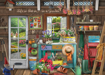 500 Piece Puzzles For Adults - Jigsaw Puzzles - Potting Shed - Designed By Bigelow Illustrations