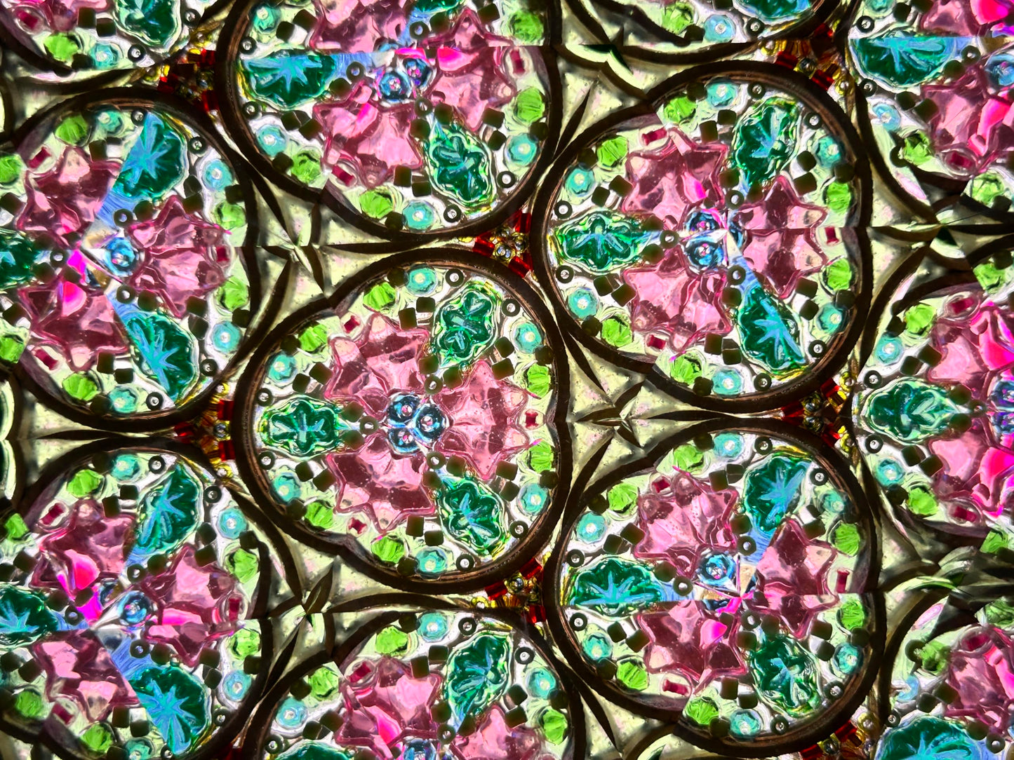 RII Handcrafted Etched Floral Pattern Lacquered Brass Kaleidoscope Includes Two Separate Turning Wheels-A Perfect Addition to an