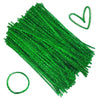 Carykon 200 PCS Glitter Tinsel Creative Arts Stems Pipe Cleaners-12 Inch (Green)