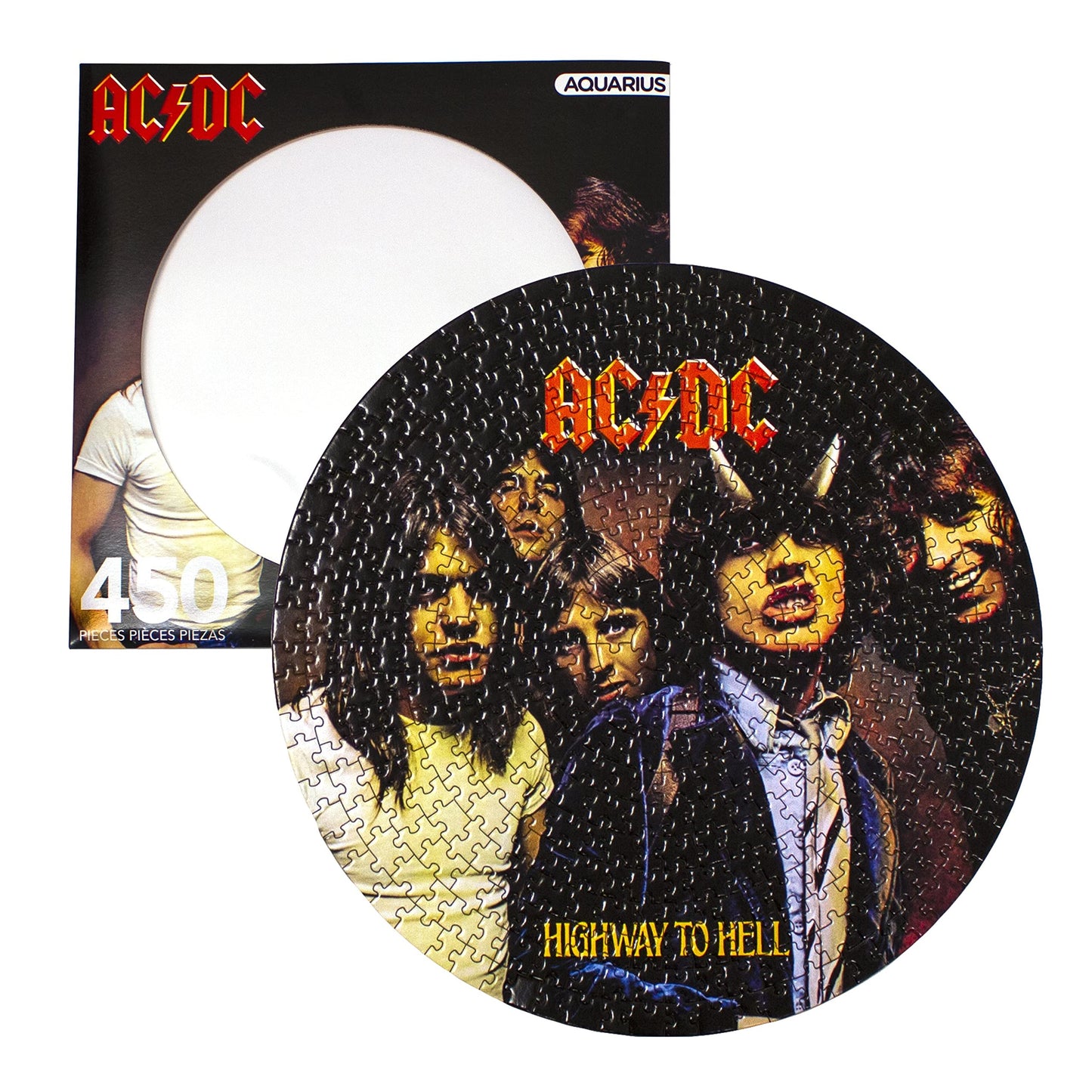 Aquarius Ac/Dc Highway To Hell Record Disc Puzzle (450 Piece Jigsaw Puzzle) - Officially Licensed Ac/Dc Merchandise & Collectibles - Glare Free - Precision Fit - 12 X 12 Inches