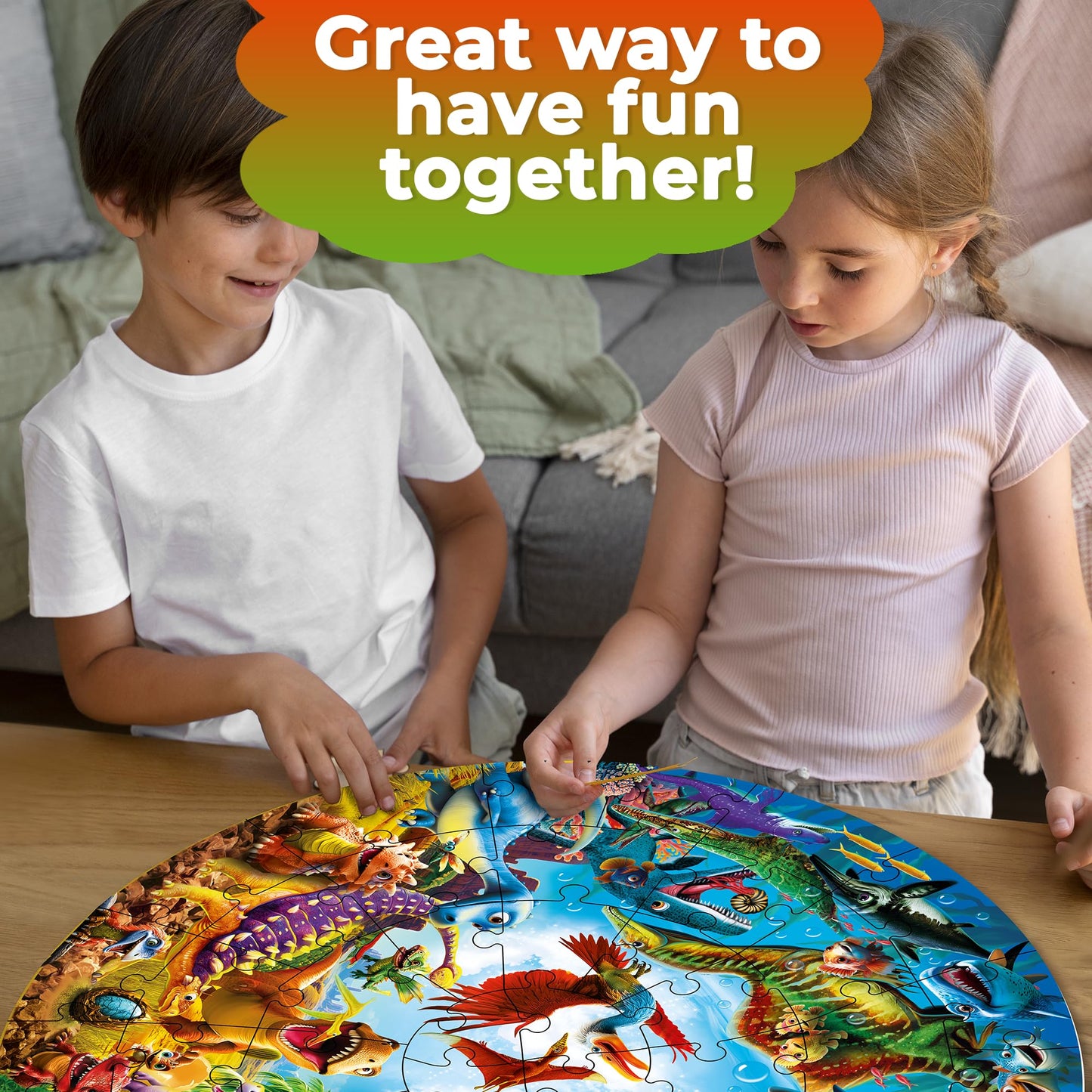 QUOKKA Giant Puzzles for Kids Ages 4-6 - 48 Piece Round Puzzles for Toddlers 3-5
