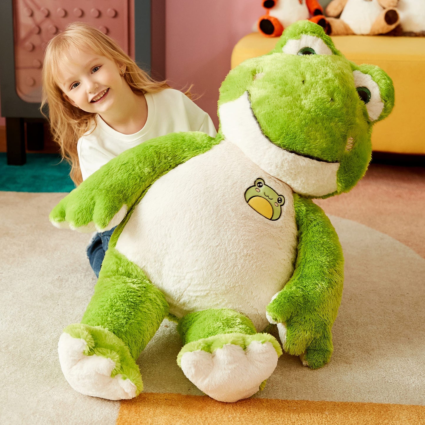 Ikasa Giant Frog Stuffed Animal Plush Toy, 30'' Large Huge Cute Jumbo Soft Toys For Kids Girls Boys,Gifts For Kids