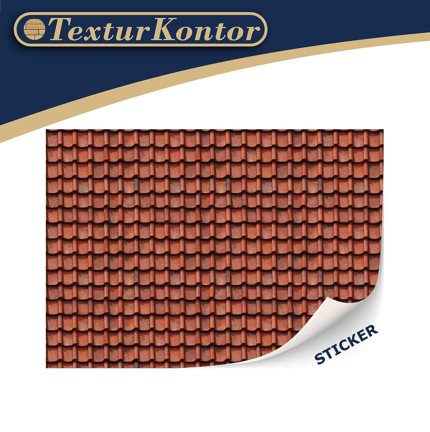 Texturkontor 3 Sheets Self-Adhesive Roof Tiles And Shingles For Dollhouses Scale 1:12 (Roof Tiles Clay 1)
