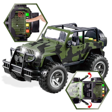 JOYIN Military Vehicles Toy Set of Friction Powered Transport Helicopter and Military Truck with Light and Sound Siren and Army Men Soldier Action Figures for Kids Presents for Kids