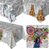 Sayglossy 3 Pcs Mandala Coloring Tablecloth 54 x 108 Inch Ocean Land Animal Drawing Poster End of The Year Gifts for Students Bu
