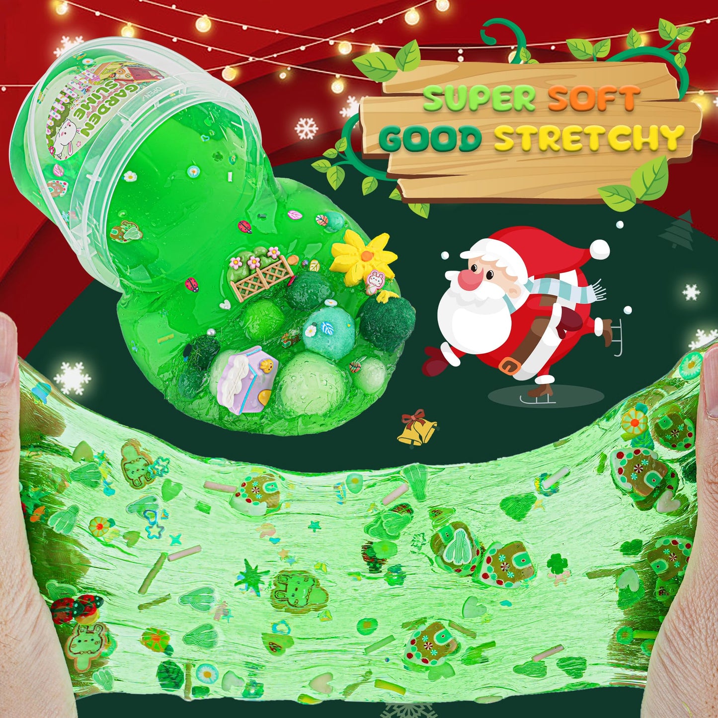 Garden Green Slime Kit For Girls & Boys Ages 8-12, Slime Bucket With Slime Clay, 10 Packs Of Add-Ins, Slime Party Favors For Kid