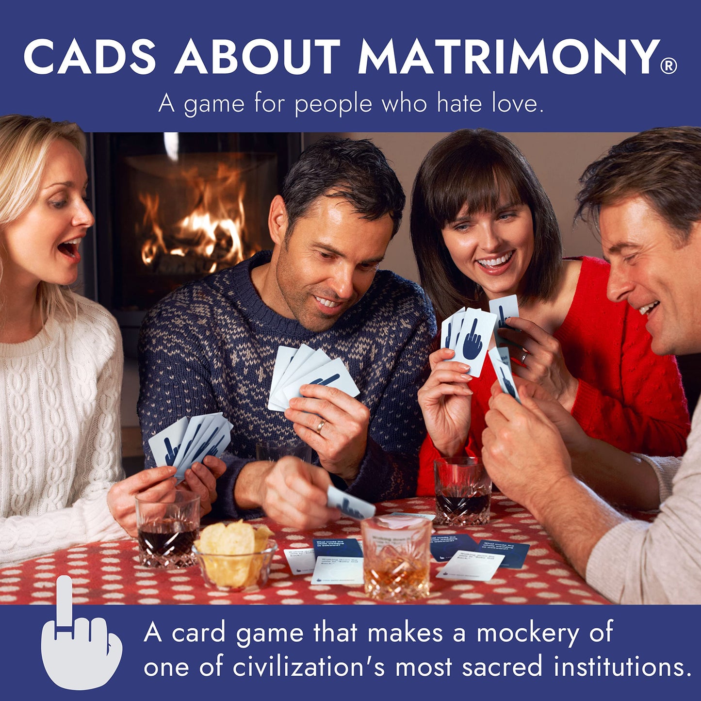 Cads About Matrimony Fun Adult Card Games for Couples, Date Nights, Medium Blue, Cardboard, 4+ Players, Ages 17+