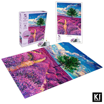 Ki Puzzles 500 Piece Puzzle For Adults Aromatherapy Lavender Jigsaw With Scented Candle From Playview Brands