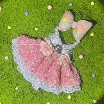 17cm Doll Clothes Set & Outfit Set for 17cm Dolls - enhanced Fashion Dresses with Accessories elegant Chic Doll Clothing & Style Bundle Flower Pink