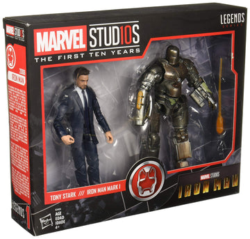 Marvel Studios Legends Series Hasbro Tony Stark & Iron Man Mark 1 2-Pack Action Figures.