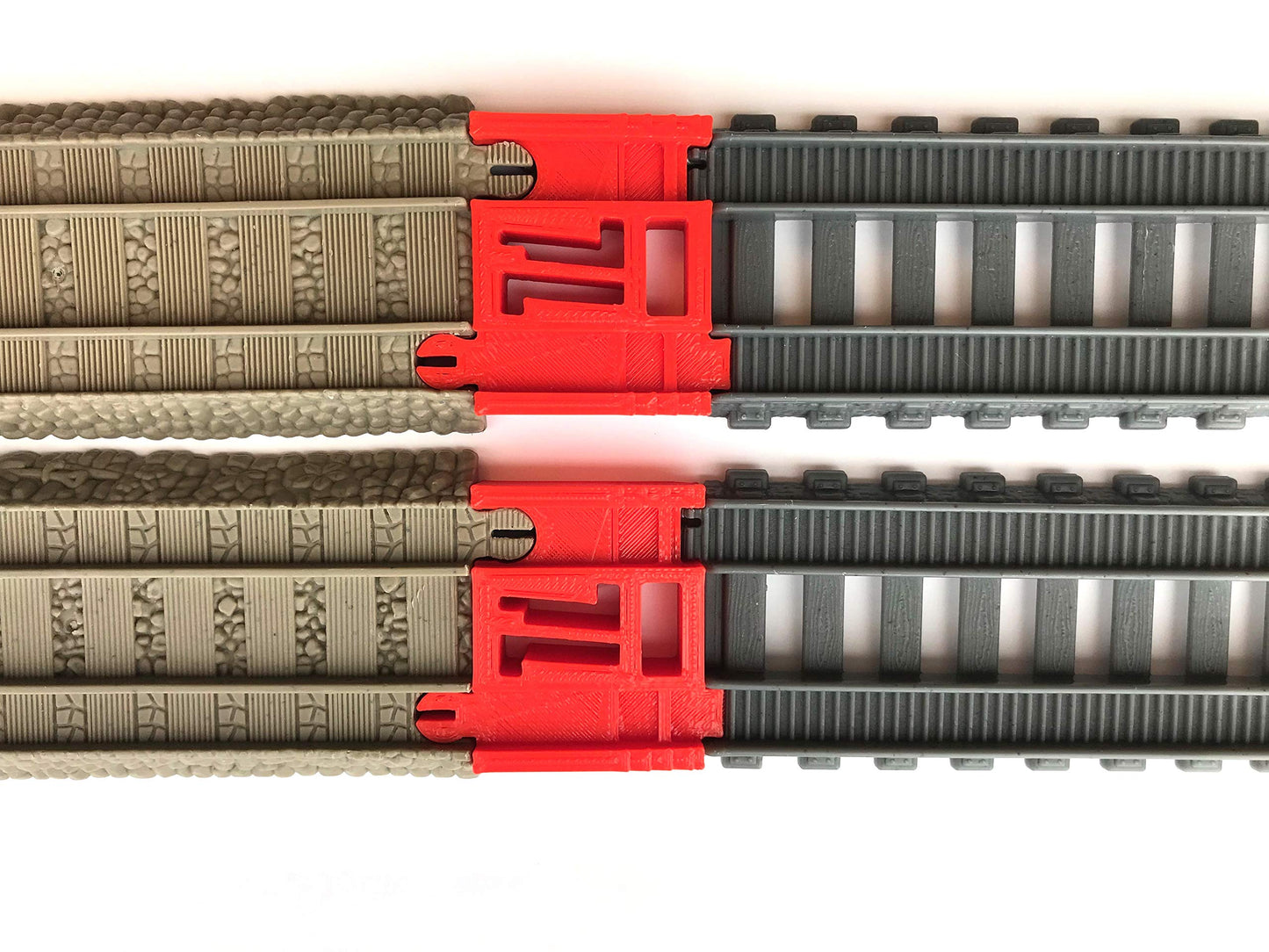 TrainLab.com adapters compatible with Thomas & Friends TrackMaster New Gray & Old Brown tracks essential Trackmaster track accessories for easy expansion! (2pc) (Red)