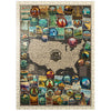 MyPuzzle 63 American National Parks: Collage Map Vintage Poster - enhanced 500 Piece Jigsaw Puzzle for mature-themeds
