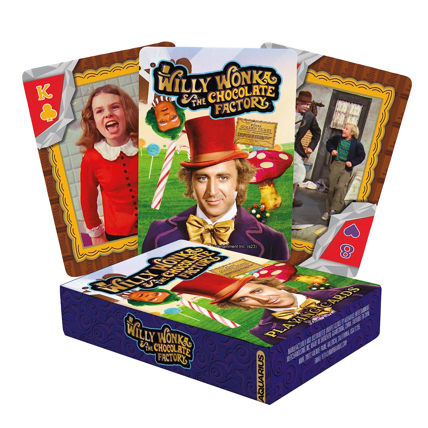 Aquarius Willy Wonka Playing Cards - Willy Wonka Themed Deck Of Cards For Your Favorite Card Games - Officially Licensed Willy W