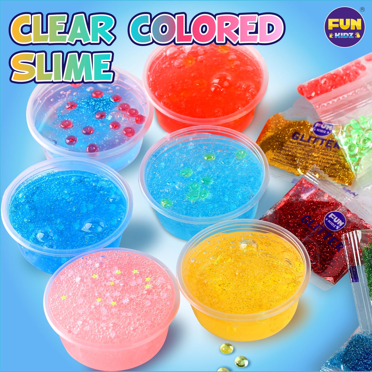 35.16 Fl Oz Clear Slime For Kids 6-12, Funkidz 4 Pack Huge 1040 Ml Glassy Slime Pack Toy Premade Water Crystal Slime Kit For Girls Boys Party Gift