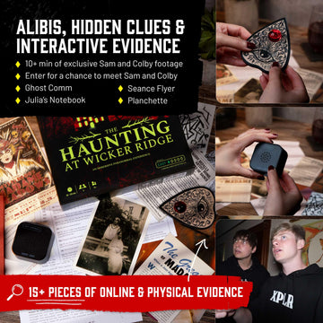Hunt A Killer x Sam and Colby: The Haunting at Wicker Ridge - Immersive Paranormal Mystery Game 90-120 Min Playtime Ages 14+ Perfect for Fans of Ghost Hunting and Supernatural Thrillers