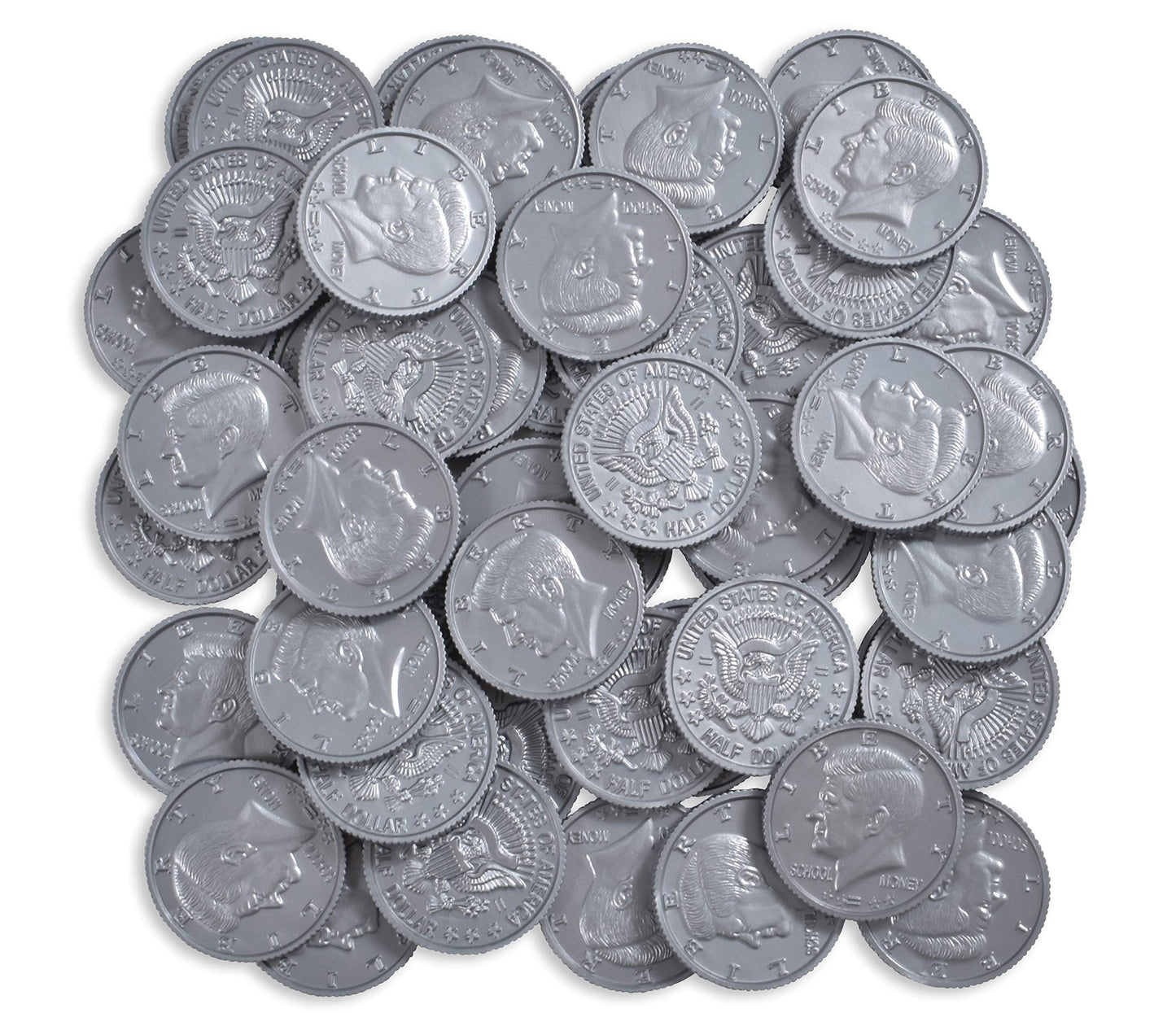 Learning Advantage - 7501 Learning Advantage, Play Half-Dollar Plastic Coins - Set Of 50