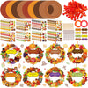 Hollowfly 48 Sets Thanksgiving Wreath Craft Kits for Kids DIY Christian Thankful Hanging Ornaments with Stickers for Fall Thanks