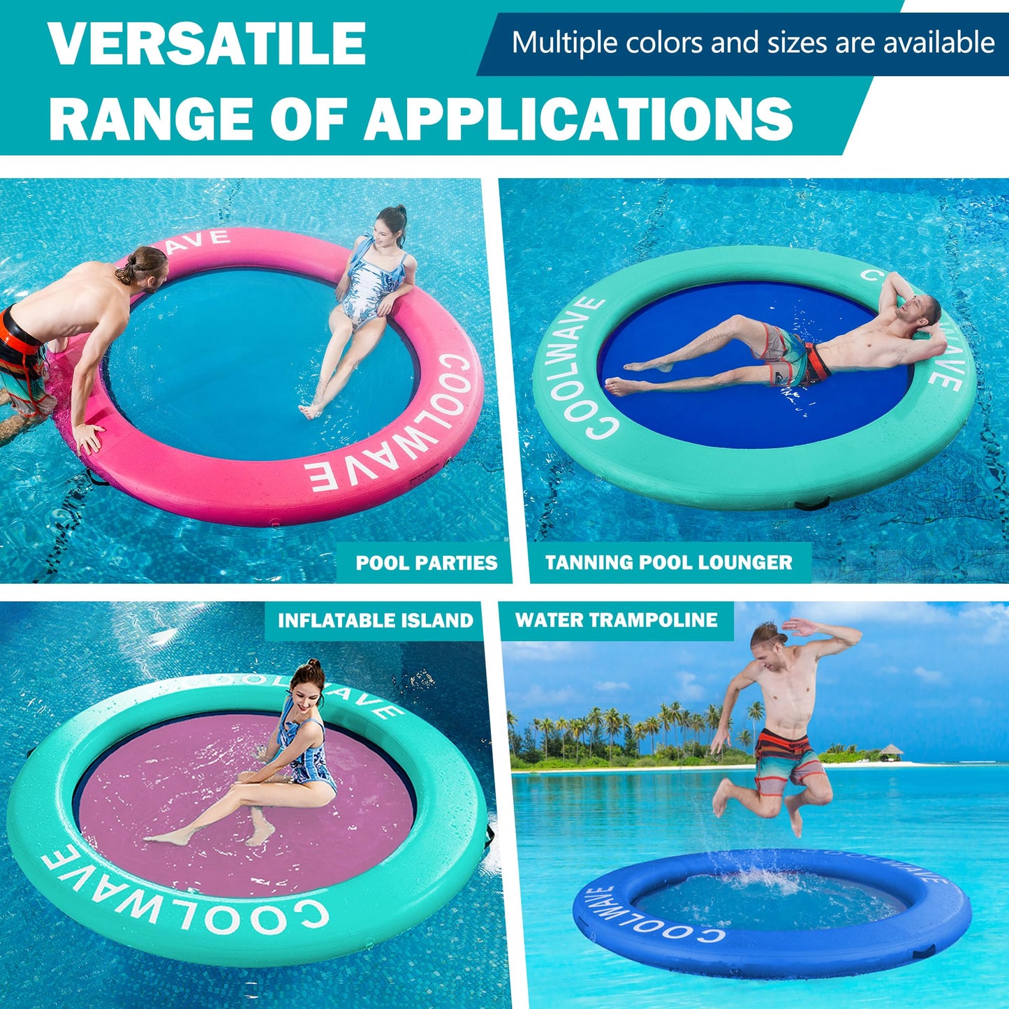Coolwave Inflatable Water Hammock, Round Floating Ring For Pool And Lake, Portable Water Hammock For Parties And Relaxion, Avail