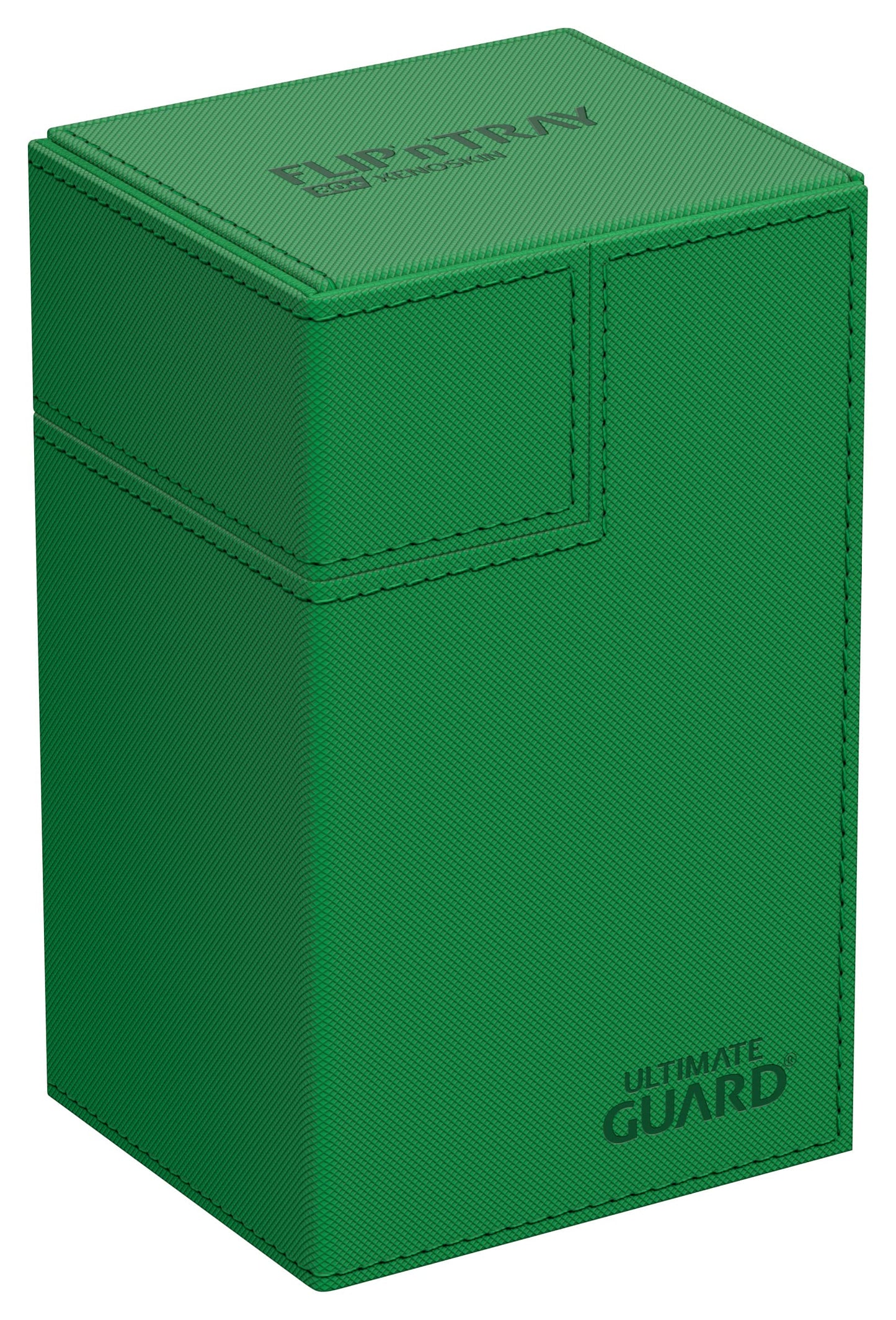 Ultimate Guard Flip 'N' Tray 80+, Deck Case For 80 Double-Sleeved Tcg Cards + Dice Tray, Green, Independent Magnetic Closure & M