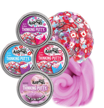 Crazy Aaron'S Putty Mini Tins Love Letter Lots Of Love (Kisses), Be Mine (Hearts), Hug Me (Xox) And Love Is In The Air (Scented)