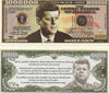 John F. Kennedy $Million Dollar$ Novelty Bill Collectible In Top Grade Currency Holder