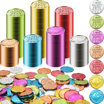 Zubebe 800 Pcs Behavior Tokens Bulk Caught being Good Incentive Coins Reward Behavior Tokens for Kids Colorful Plastic Coins Sch