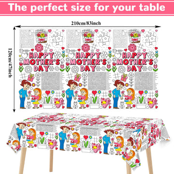Qyeahkj Giant Paper Coloring Tablecloth For Kids Large Mothers Day Coloring Poster Table Cover Table Cloths For Classroom Birthd