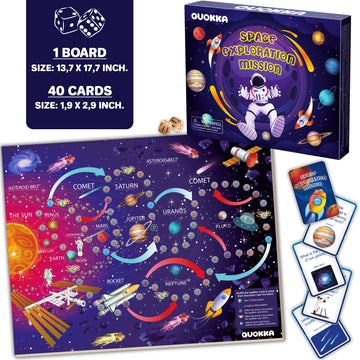QUOKKA 3X Set Learning Board Games - Educational Trivia Cards for Kids 6-12 - Travel USA & World Map - Cardboard Floor Puzzles