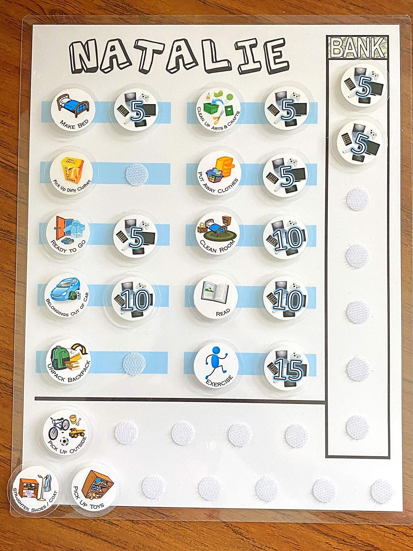 Chore Chart With Screen Time Tracker Shipped, Earn Screen Time For Chore Completion. Order With Movable Or Dry Erase Chores