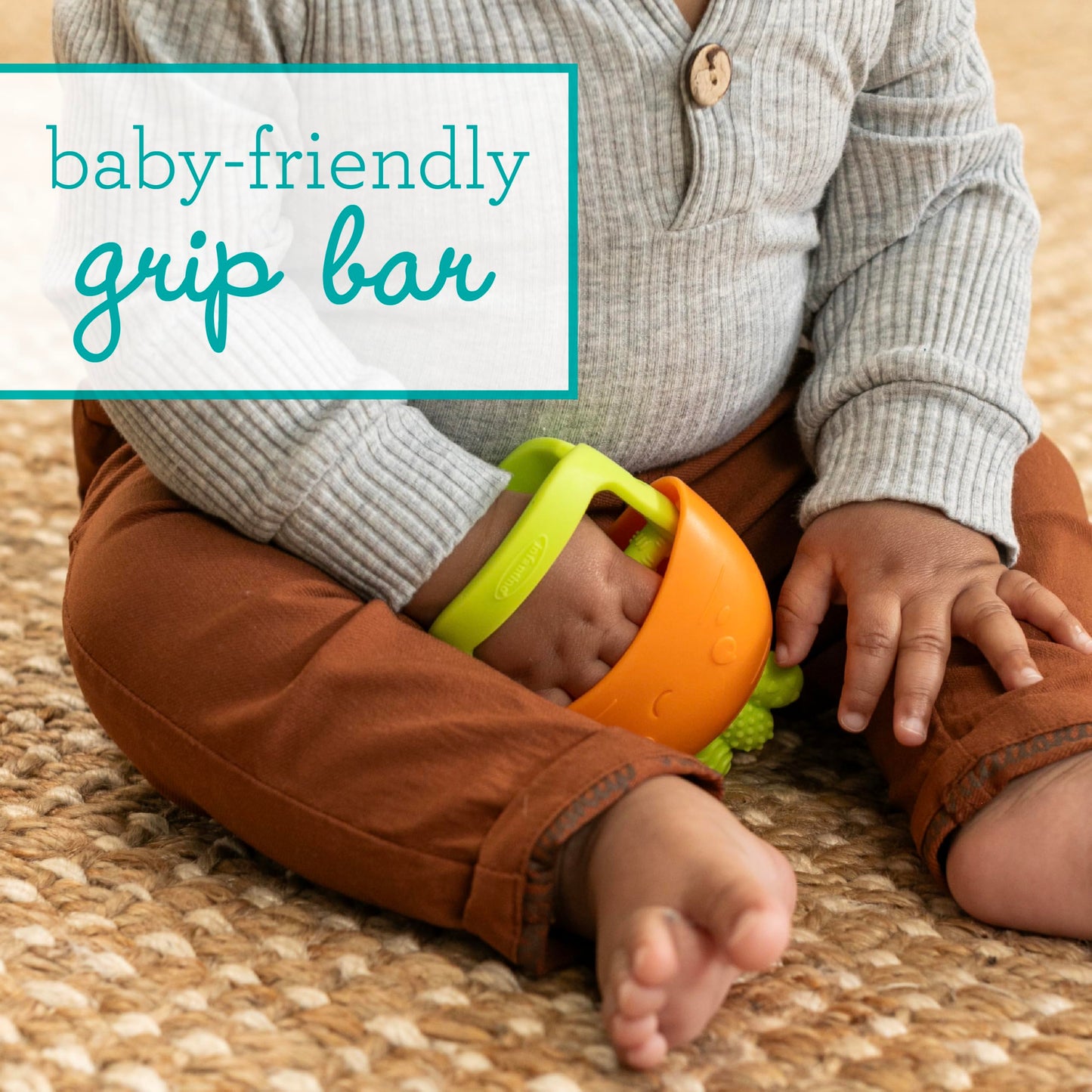 Infantino Handy Dandy Teething Mitt - Soft Silicone Teether For Babies, Develops Grasping Skills, Easy To Clean, Orange Carrot