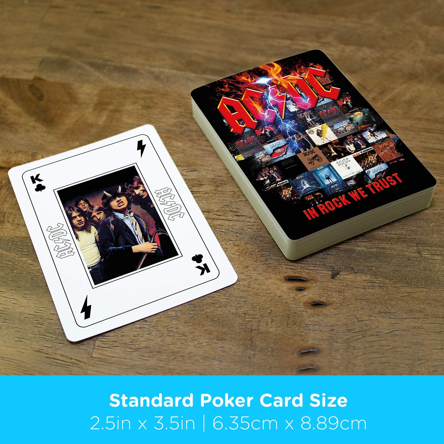 Aquarius Ac/Dc Playing Cards - Acdc Themed Deck Of Cards For Your Favorite Card Games - Officially Licensed Ac/Dc Merchandise & Collectibles - Poker Size With Linen Finish