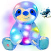 Cuteoy Blue Sloth LED Plush Toy - 10.5" Cotton Stuffed Animal Light-up Gift for Kids and Toddlers