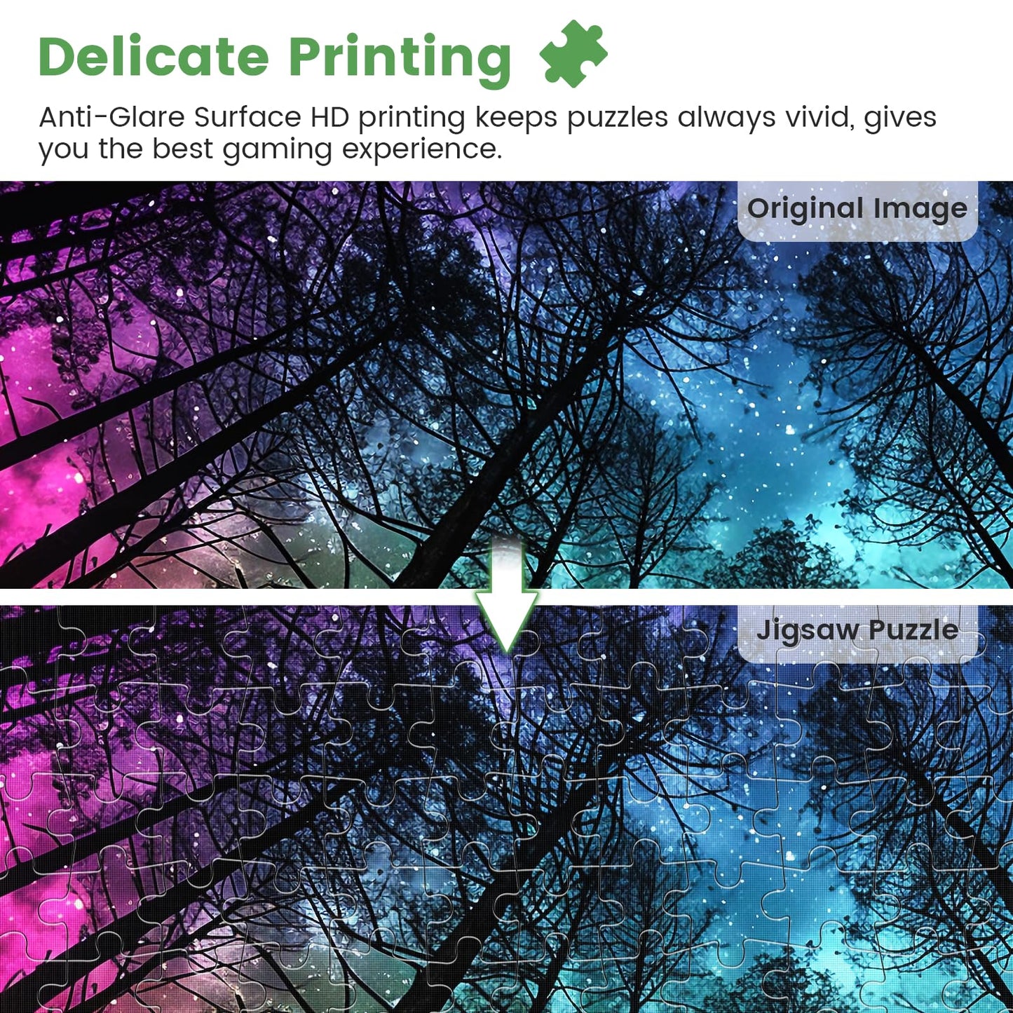 300 Pieces Puzzles For Adults | Aurora Forest Jigsaw Puzzles | Large 300 Piece Puzzle For Children Adults Seniors | Sturdy,Safe | Engaging & Educational Toys Great Gift For Boys Girls 20.5 X 15 In