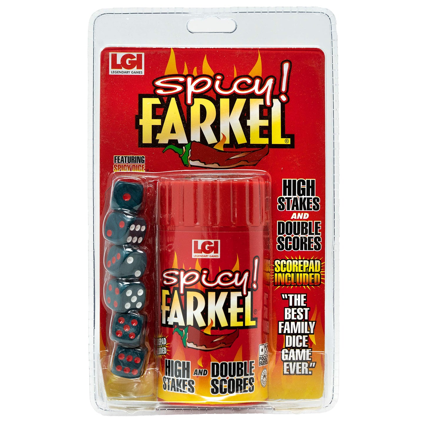 Spicy Farkel Dice Game, High Stakes Family Game Night Fun for Kids & Adults Portable Math Learning Game for Ages 8+ Fast-Paced E