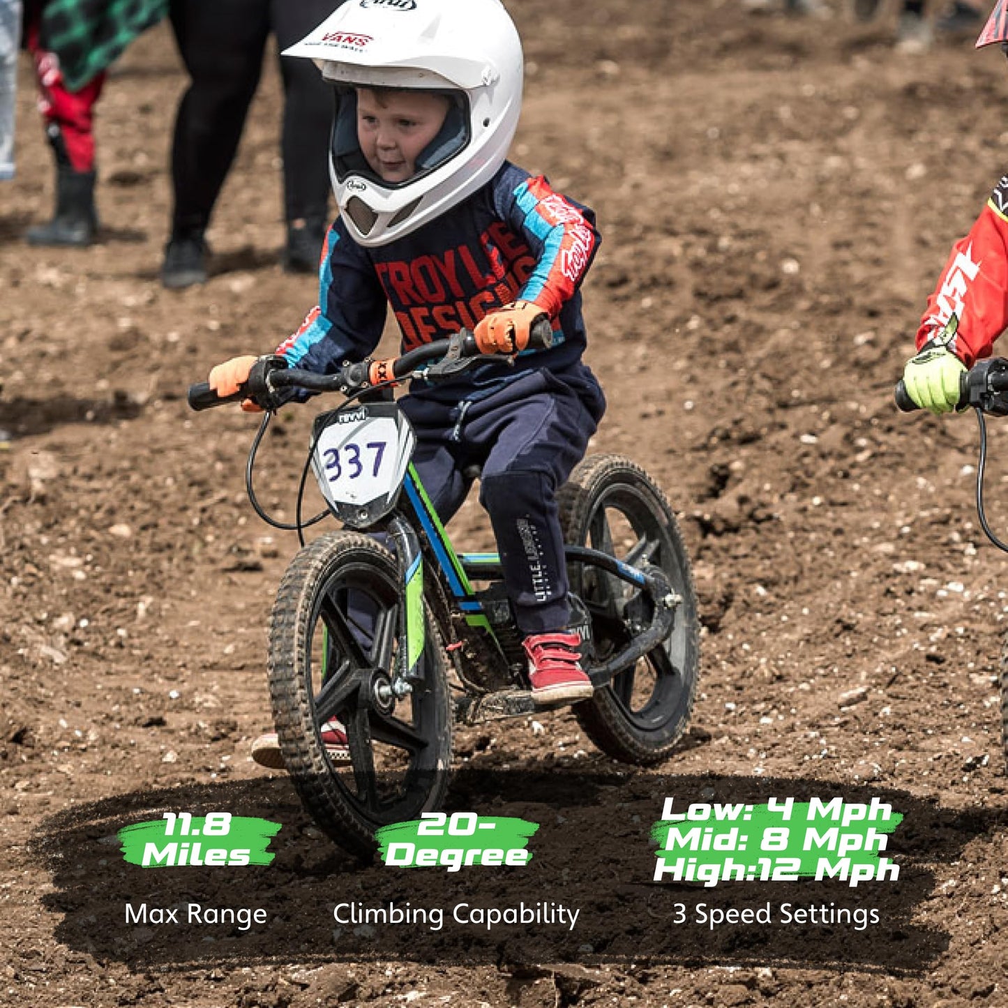 Olala Electric Dirt Bike For Kids Aged 5-10, 340W Racing Grade Electric Motorcycle With Aluminum Frame, Up To 12Mph & 3 Speed Se